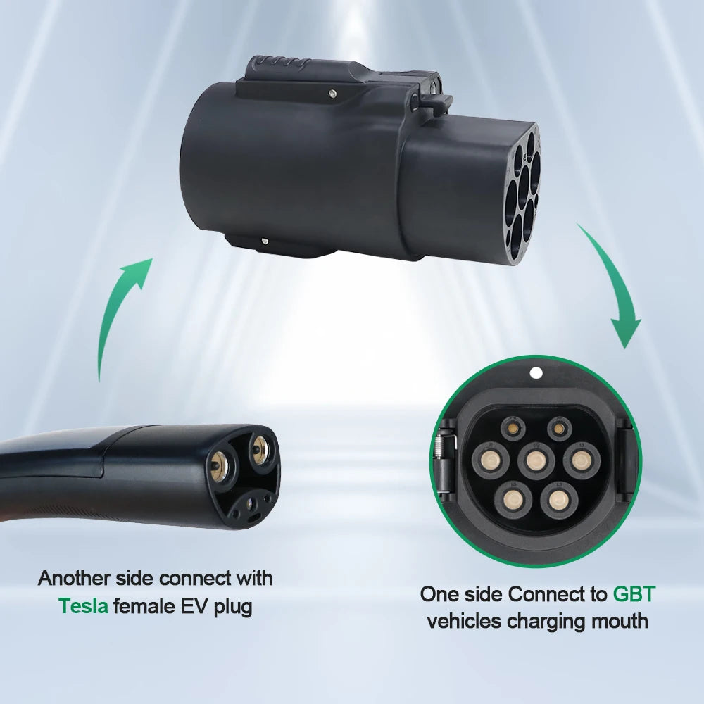 Adaptador EV Chiefleed 32A apto para Tesla a GBT, conector de carga compatible con todos los coches estándar GBT