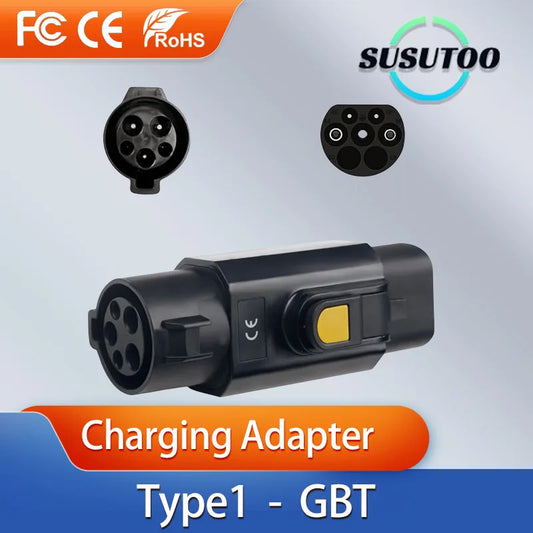 Adaptador antirrobo de enchufe tipo 1 a GBT para coche eléctrico chino con cerradura, 32A, 220V, CA, 7,4kw, EV