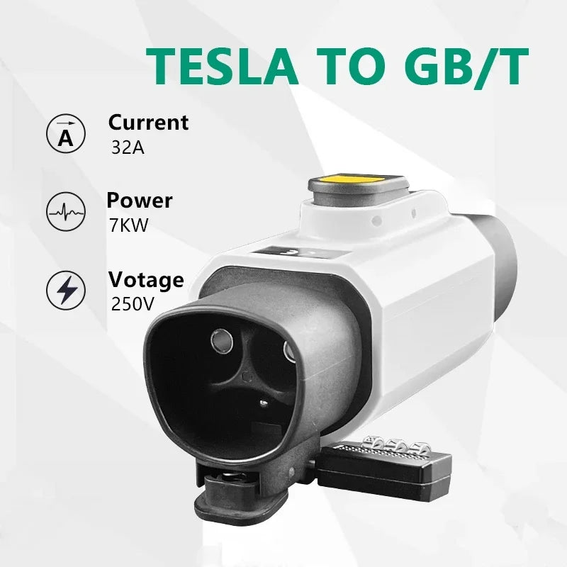 Adaptador EV 32A apto para adaptador Tesla a GBT conector de carga apto con todos los coches estándar GBT