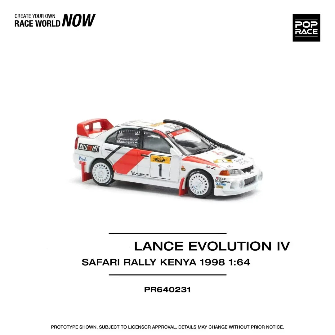 Preventa POP RACE 1:64 Lancer Evolution EVO IV Rally capó que se puede abrir Diecast Diorama coche modelo de juguete