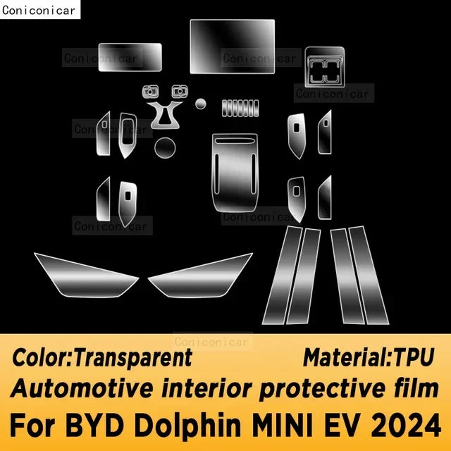 Pantalla de navegación de Panel de caja de cambios para BYD Dolphin MINI EV Seagull 2024, cubierta de película protectora de TPU Interior automotriz, antiarañazos