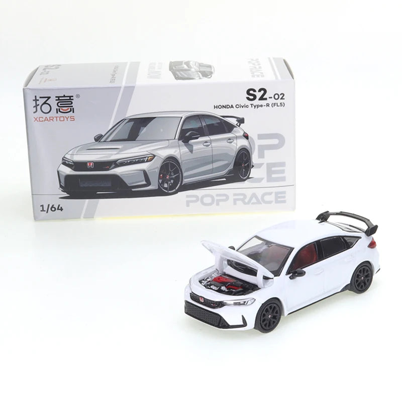 XCarToys-modelo de coche de aleación de fundición a presión para Toyota, GR86-EVA, Honda, Civic type-r (FL5), 1/64