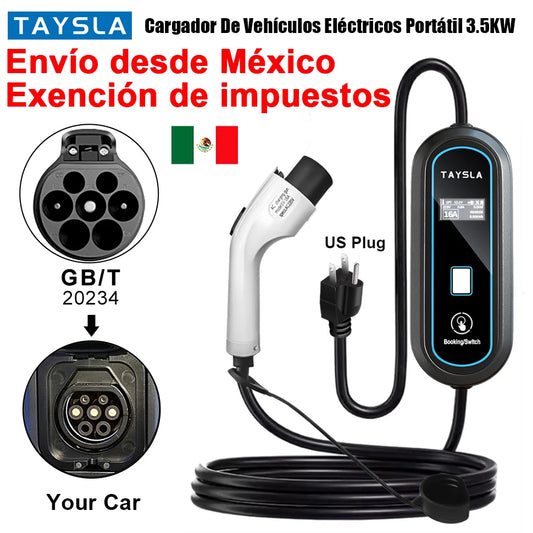 Cargador de coche eléctrico TAYSLA 3.5KW 16A GBT con enchufe estadounidense cargador EV portátil para BYD Trumpchi NETA JAC todos los vehículos eléctricos