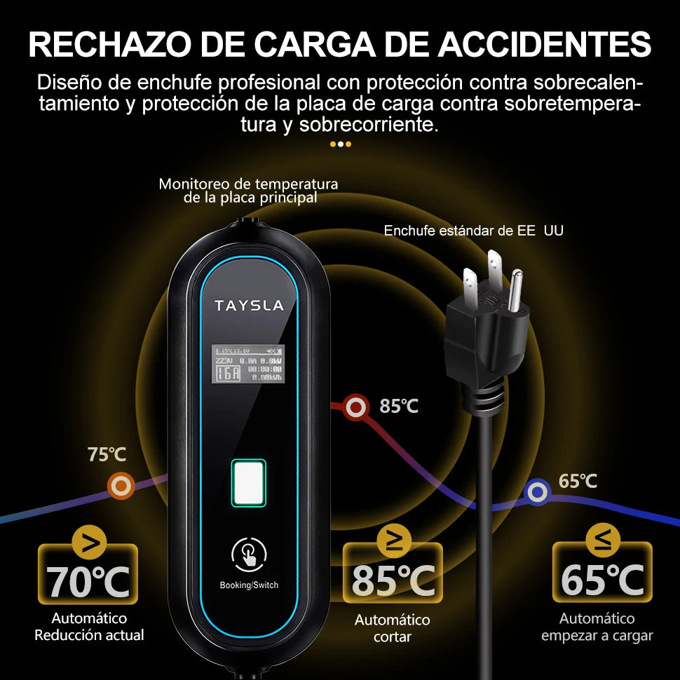 Cargador de coche eléctrico TAYSLA 3.5KW 16A GBT con enchufe estadounidense cargador EV portátil para BYD Trumpchi NETA JAC todos los vehículos eléctricos