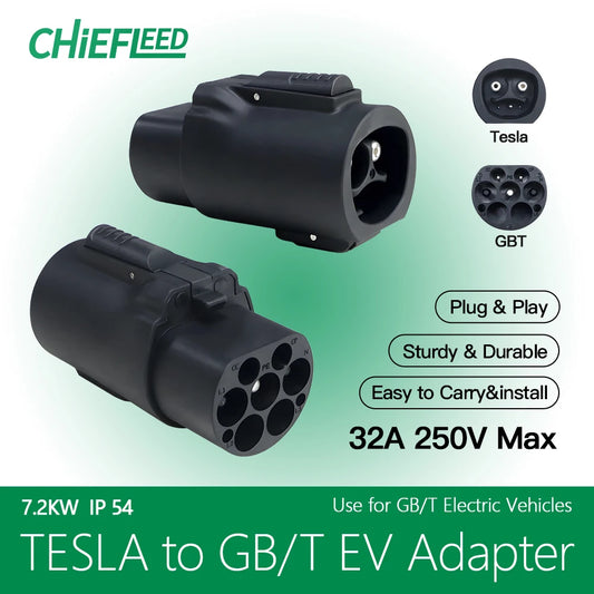 Adaptador EV Chiefleed 32A apto para Tesla a GBT, conector de carga compatible con todos los coches estándar GBT