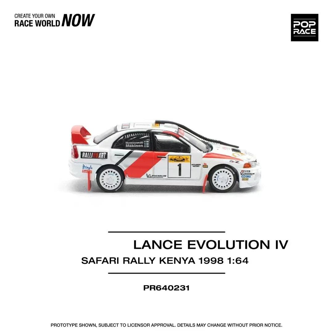 Preventa POP RACE 1:64 Lancer Evolution EVO IV Rally capó que se puede abrir Diecast Diorama coche modelo de juguete