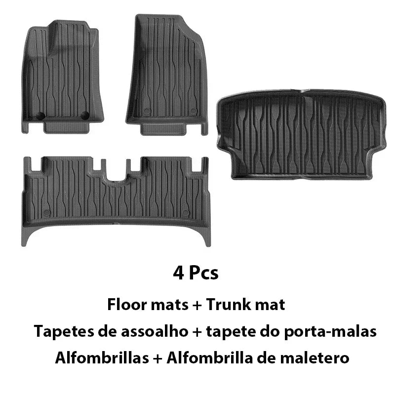 Alfombrillas de coche para BYD Dolphin Mini Seagulls EV 2024, alfombrillas de maletero, alfombra antideslizante impermeable, Protector de asiento trasero, bandeja de revestimiento de maletero