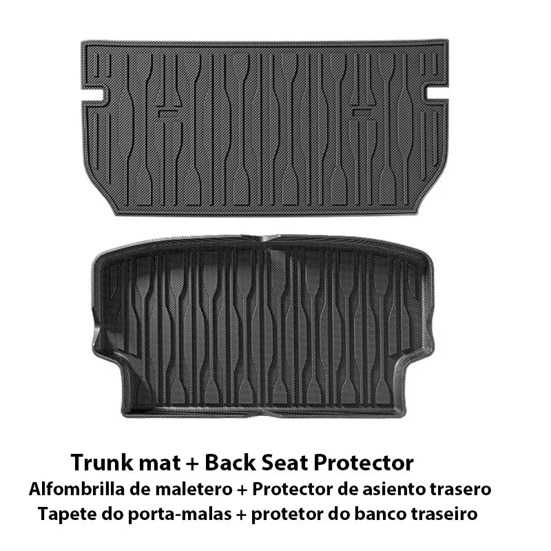 Alfombrillas de coche para BYD Dolphin Mini Seagulls EV 2024, alfombrillas de maletero, alfombra antideslizante impermeable, Protector de asiento trasero, bandeja de revestimiento de maletero