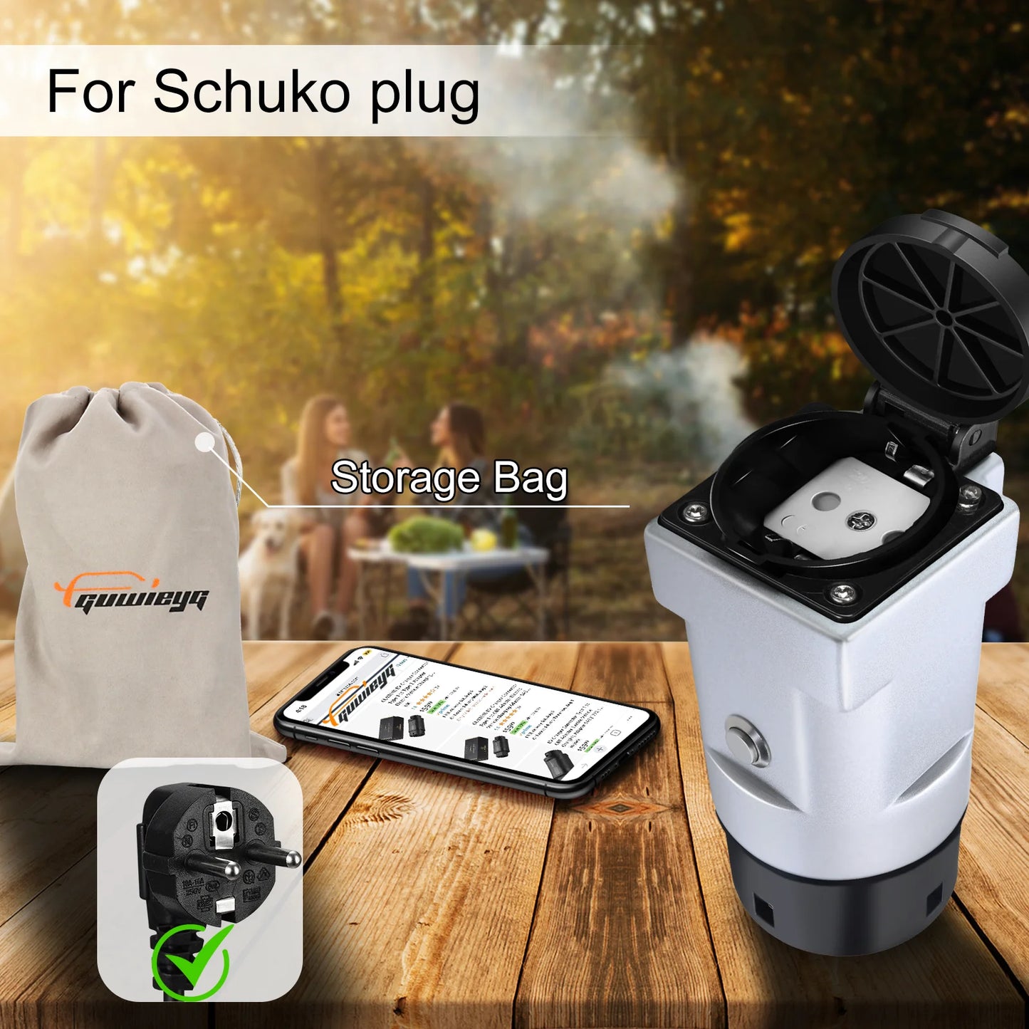 Descargador V2L Schuko Plug V2L para vehículo, adaptador de Cable EV para descarga de coche, soporte MG BYD KIA, tipo 2